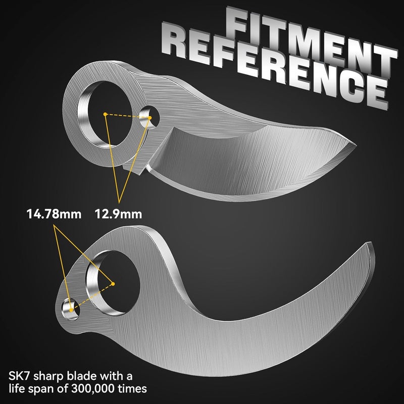 Cerycose Electric Pruning Shears Replacement Blade: 25MM (0.98 Inch) Cutting Diameter Pruner, SK7 High Carbon Steel, Spare Cutting Blade for Garden Pruning Shears & Bypass Clippers - Image 5